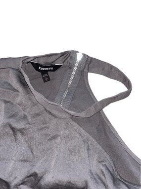 Express Gray Satin Asymmetric Cami